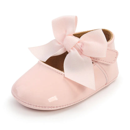 Unisex infant first walker shoes, anti-slip soft sole, white PU leather, durable and stylish for all seasons