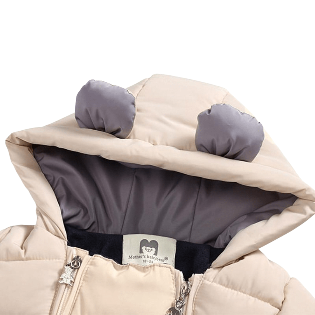 Winter baby outfit: adorable bear design hooded romper for infants, warm and comfortable