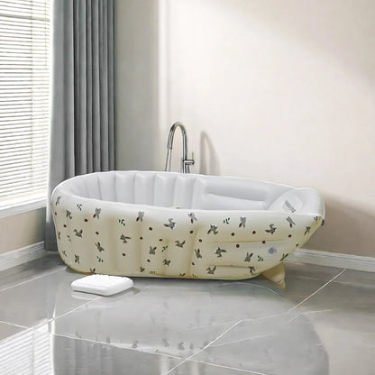 Toddler pool / inflatable baby bathtub with playful animal characters, perfect for travel friendly use
