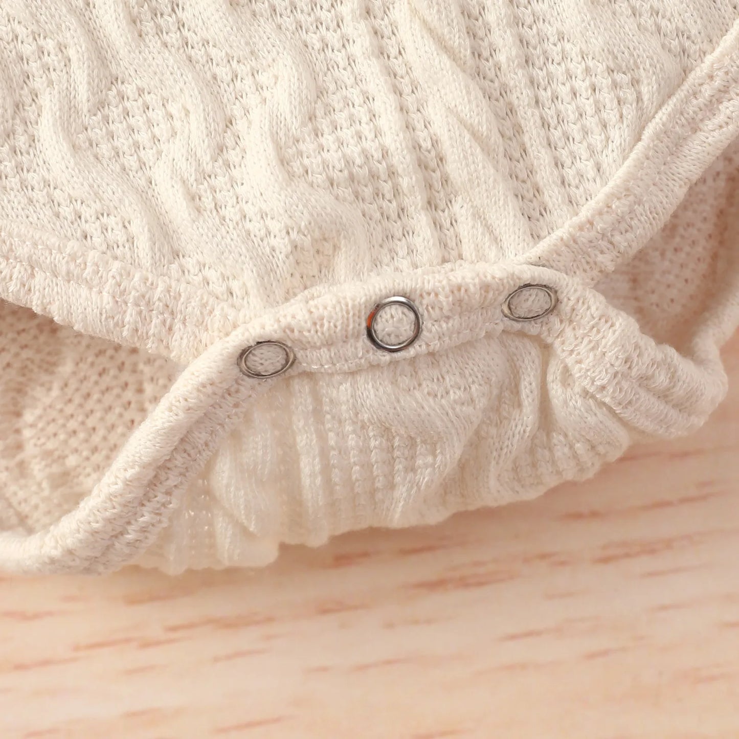 Warm baby clothing set: knitted baseball collar jacket & coordinating pants in a unisex style