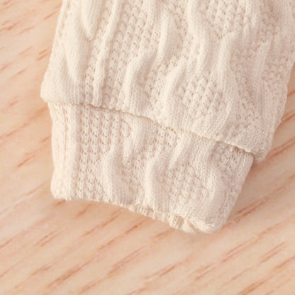 Baby unisex warm knit set featuring a baseball collar jacket and matching pants for winter comfort