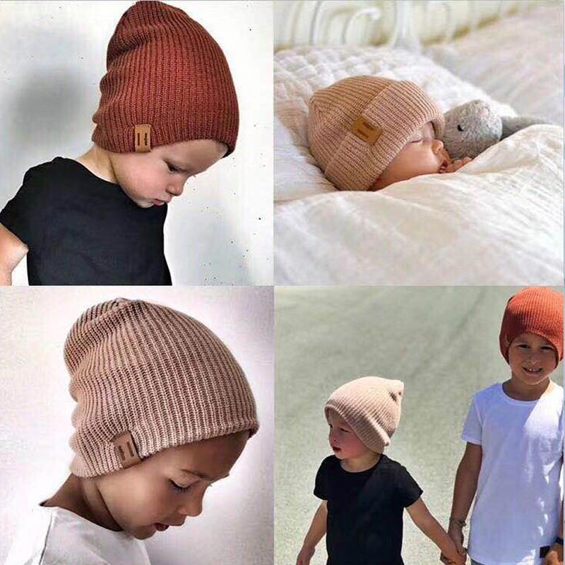 Unisex baby knitted beanie hat, warm crochet winter cap for infants, newborn gift