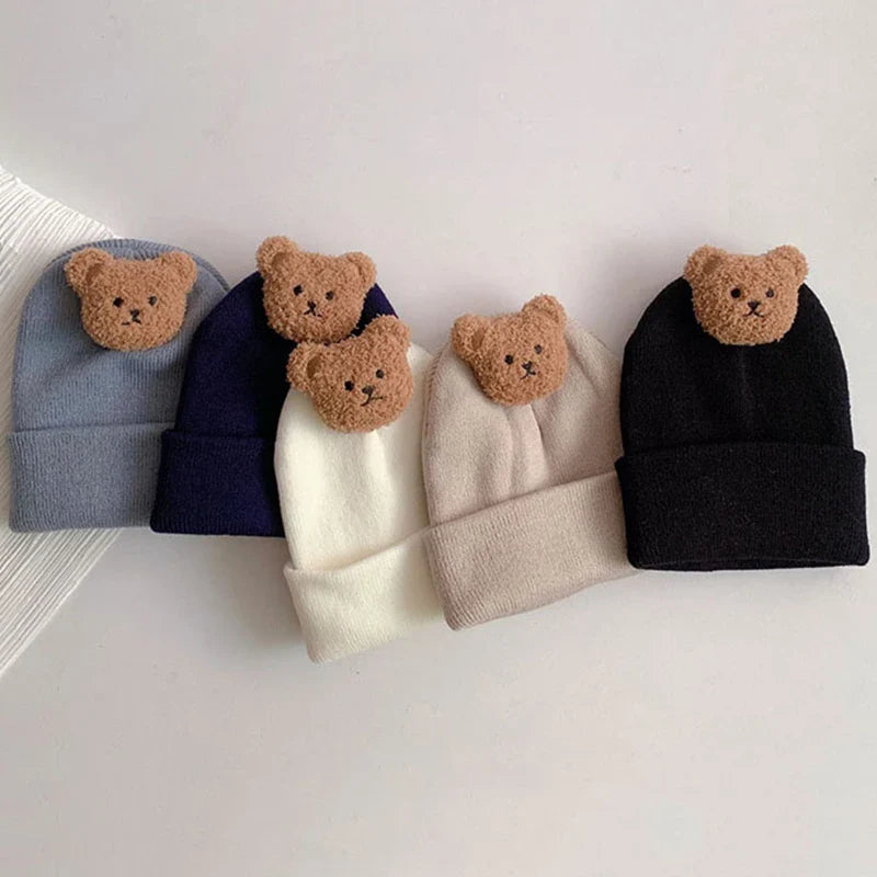 Unisex knitted winter beanie for baby, showcasing delightful bear ears, great for gifting