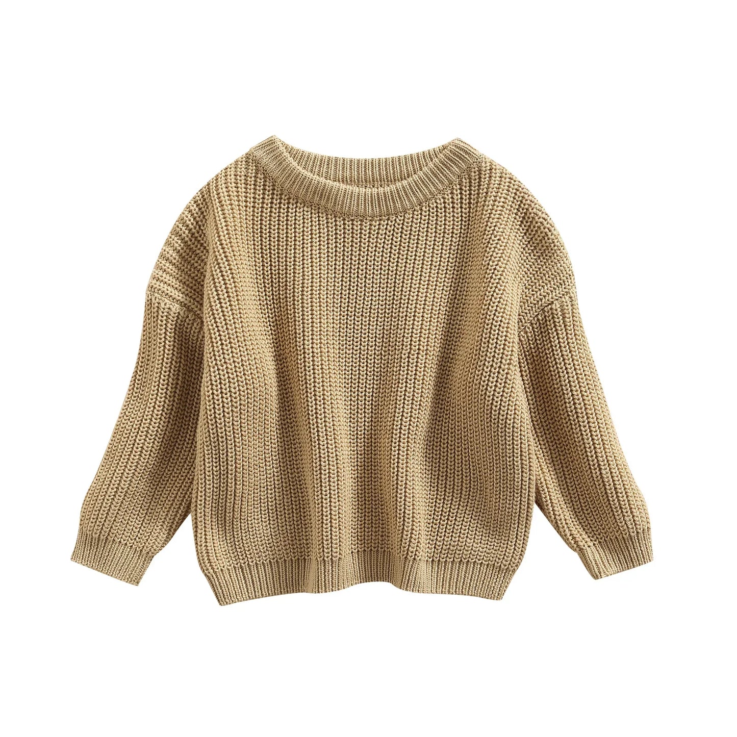 Unisex baby sweater with round neckline, a staple for any baby's winter wear wardrobe