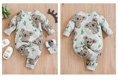 Unisex baby koala romper made from breathable cotton, essential for newborns
