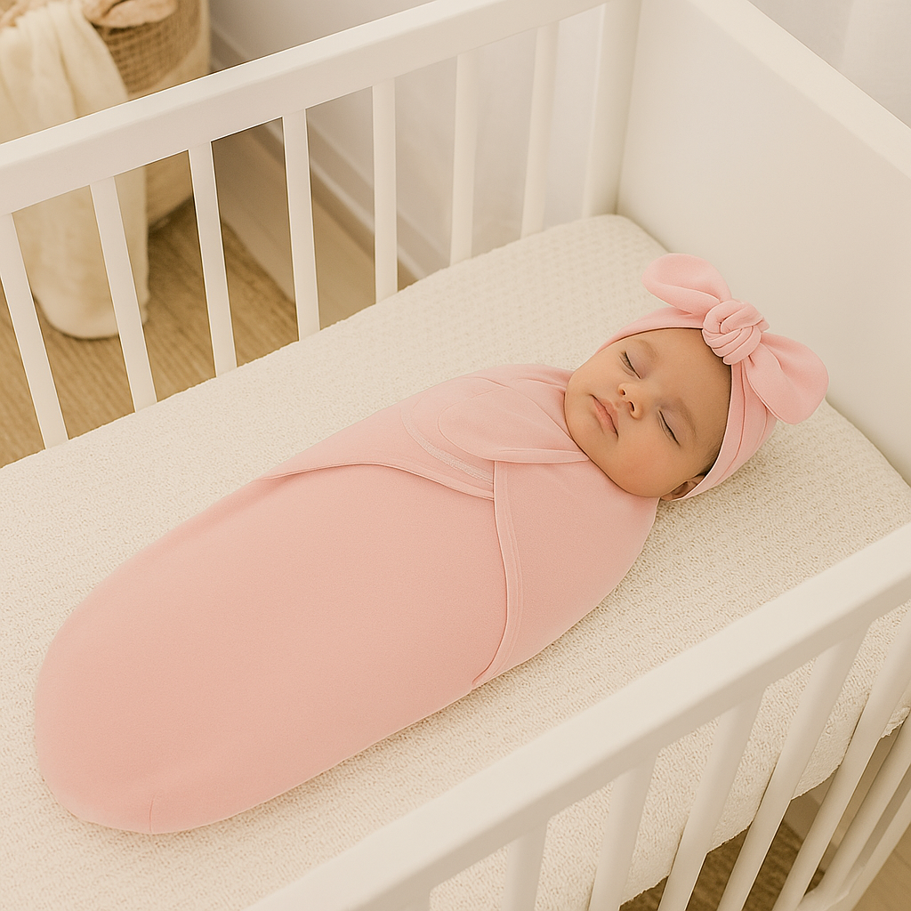 Unisex baby luxury swaddle blanket & matching hat set, soft cotton, newborn essentials