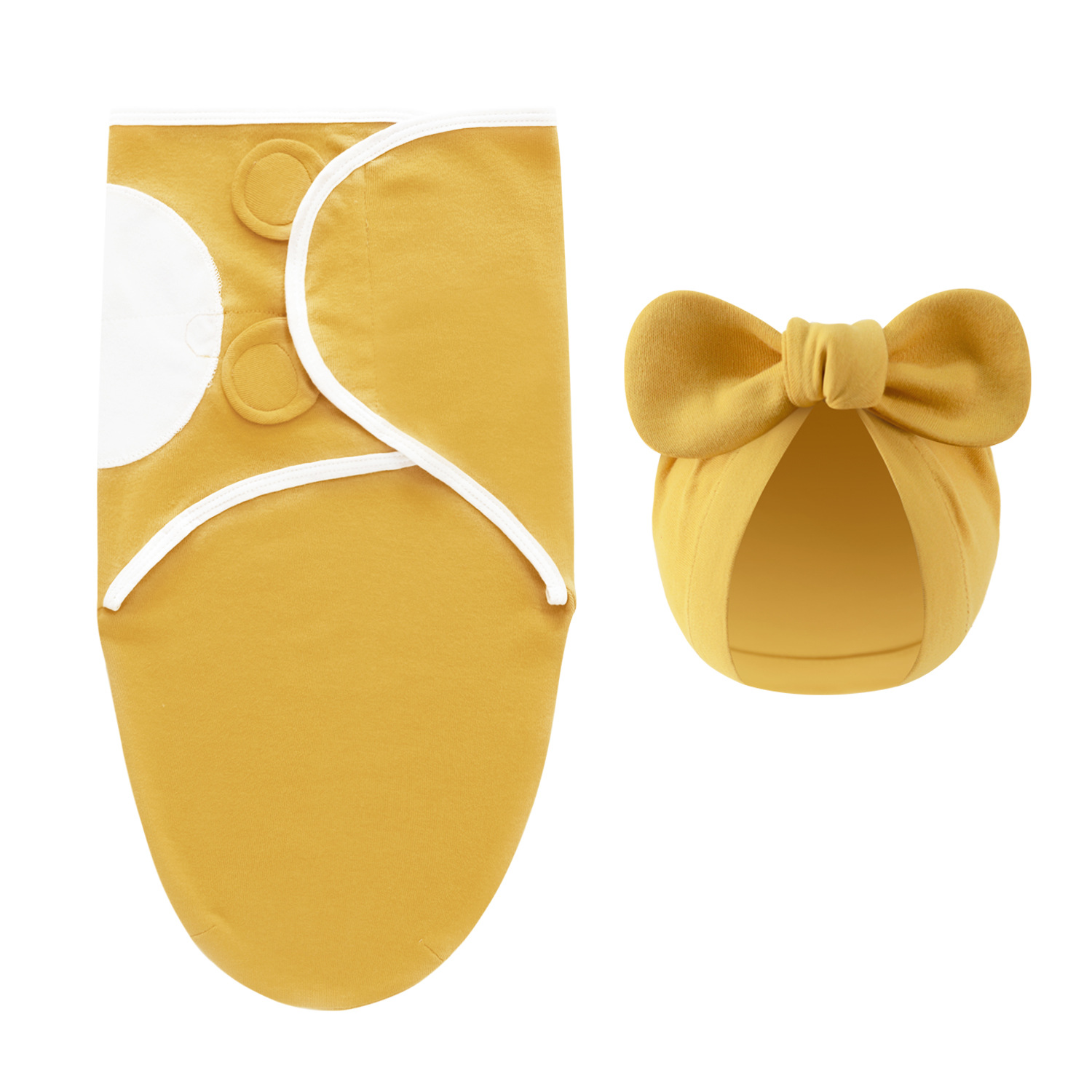 Folded luxury cotton swaddle blanket, showcasing its premium quality and design