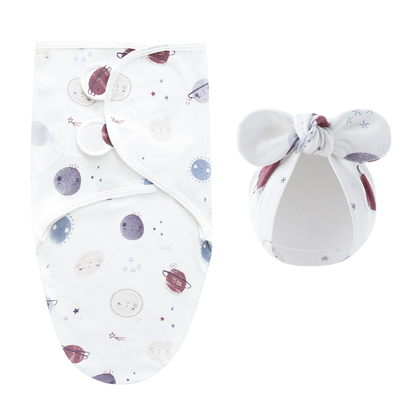 The complete baby comfort set: swaddle blanket and matching hat for newborns