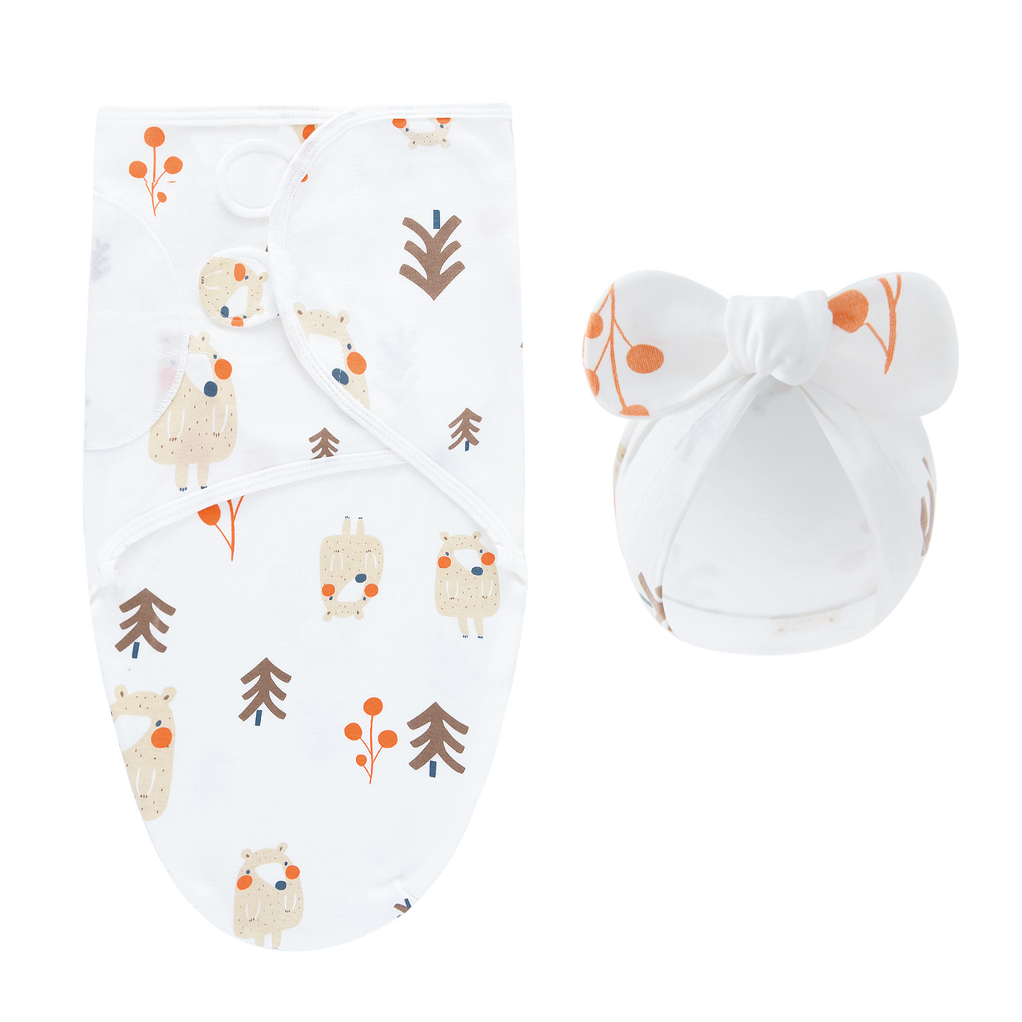 Essential baby gift item: plush cotton swaddle blanket and hat for boys or girls