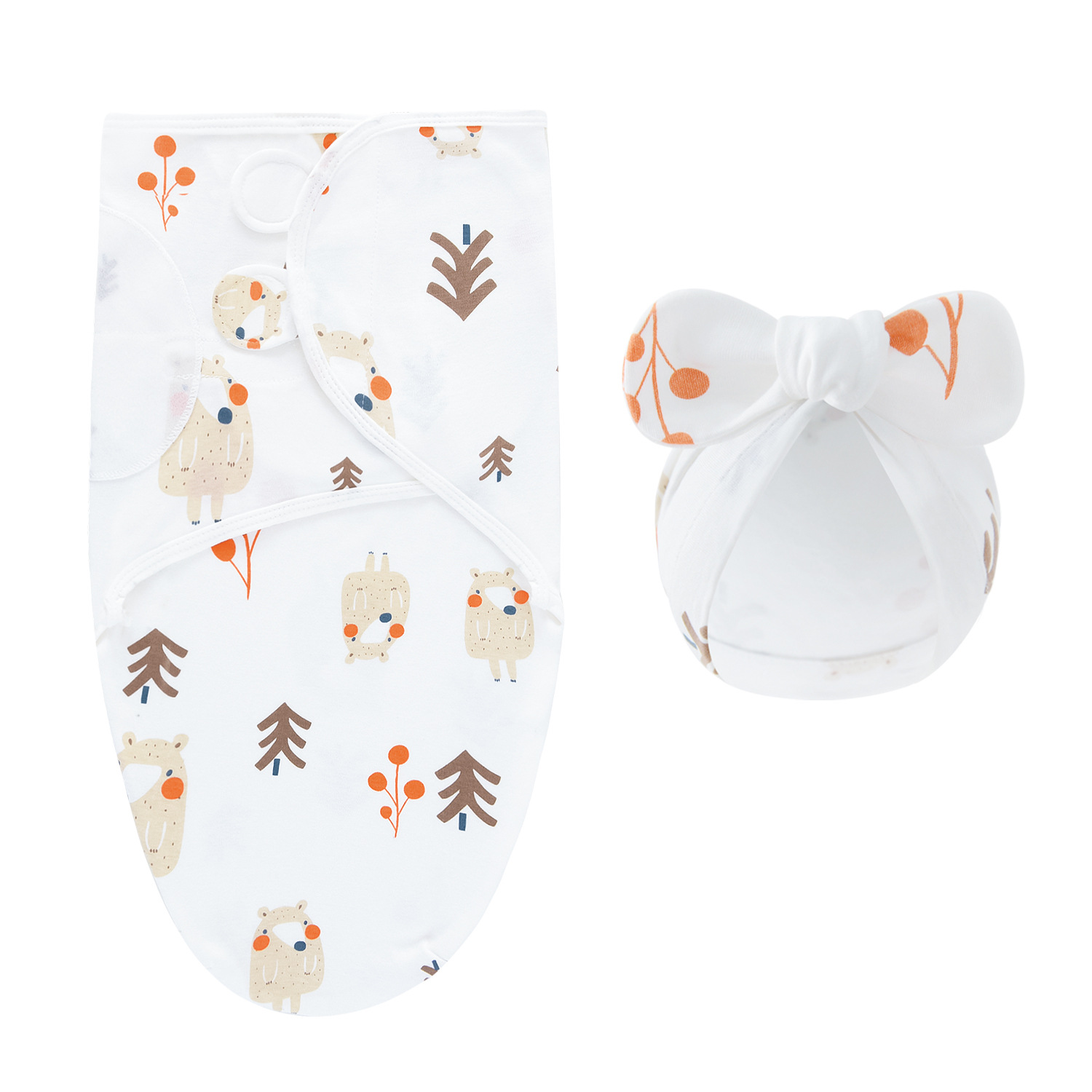 Essential baby gift item: plush cotton swaddle blanket and hat for boys or girls