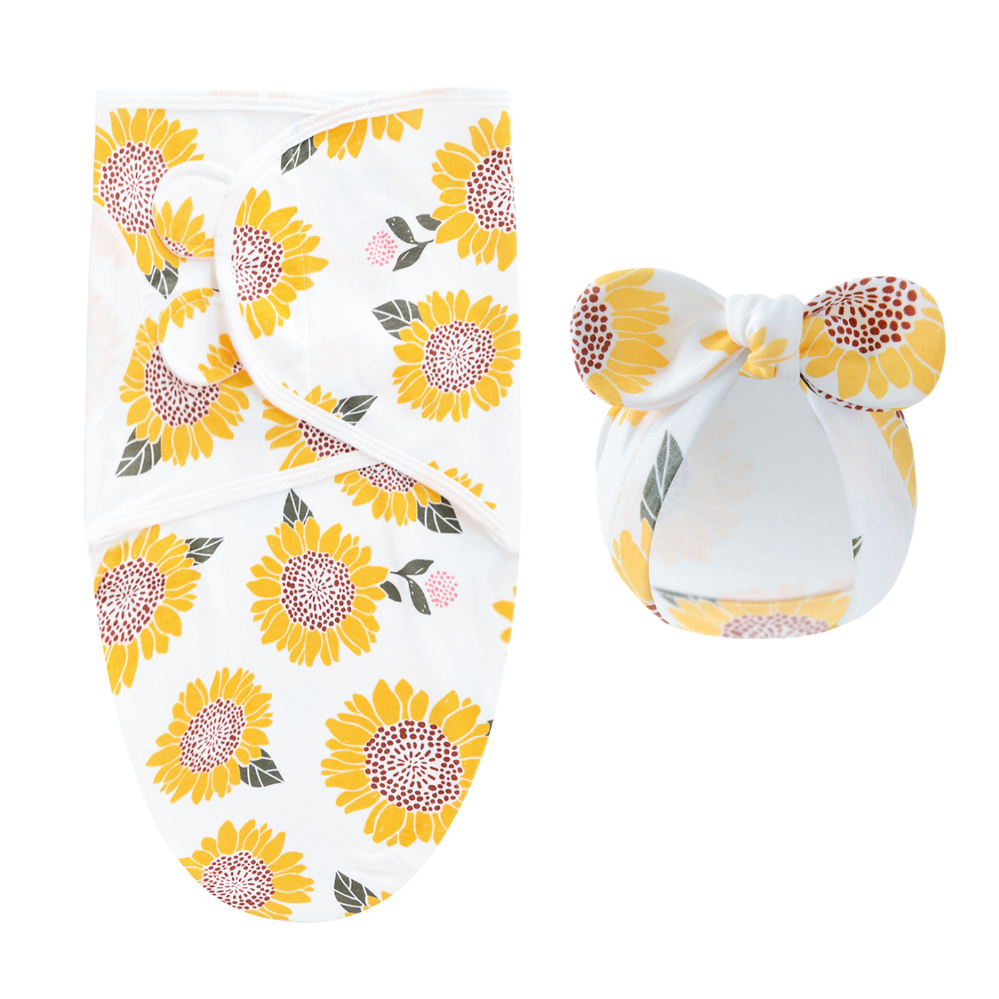 Matching baby hat, designed for comfort and warmth, part of a luxury swaddle set