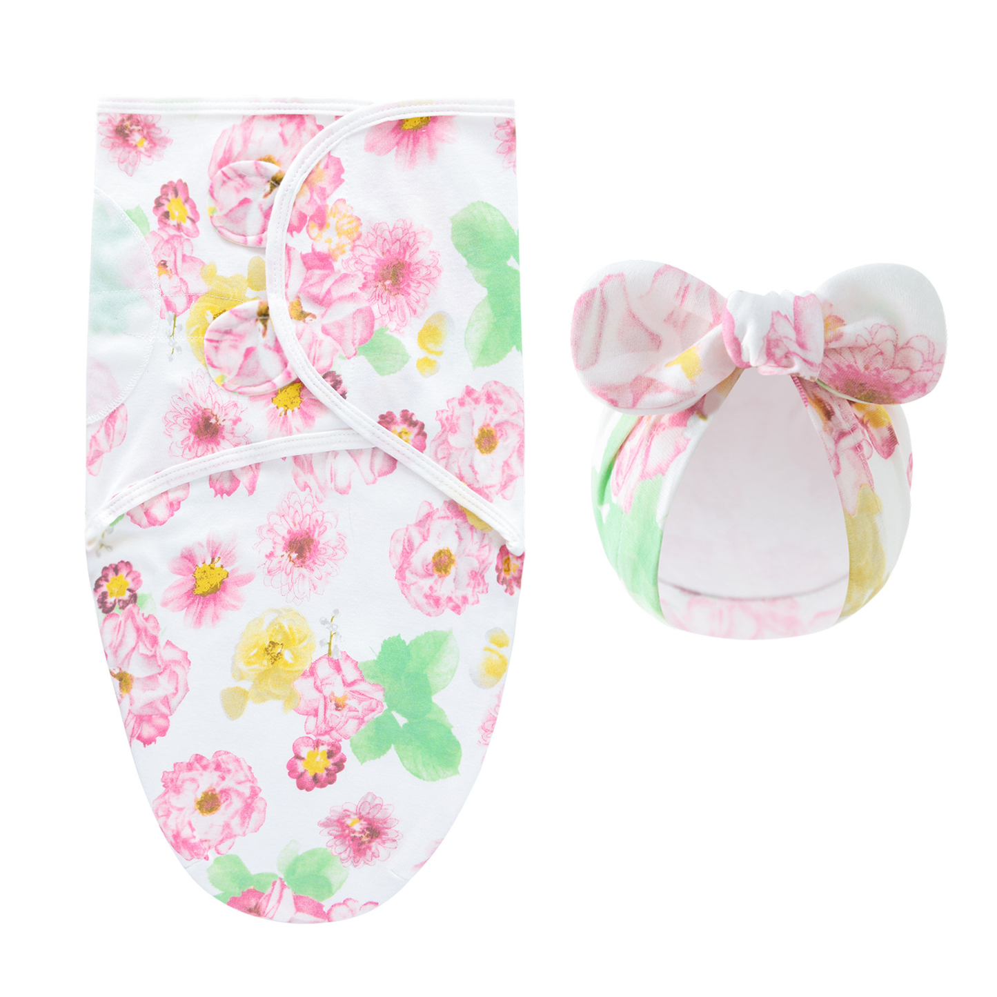 Newborn's dream: soft cotton swaddle blanket & matching hat for peaceful sleep