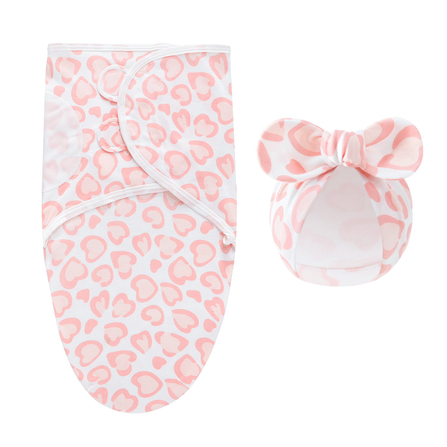 Close-up of the elegant pattern on the cotton baby swaddle blanket, newborn approved