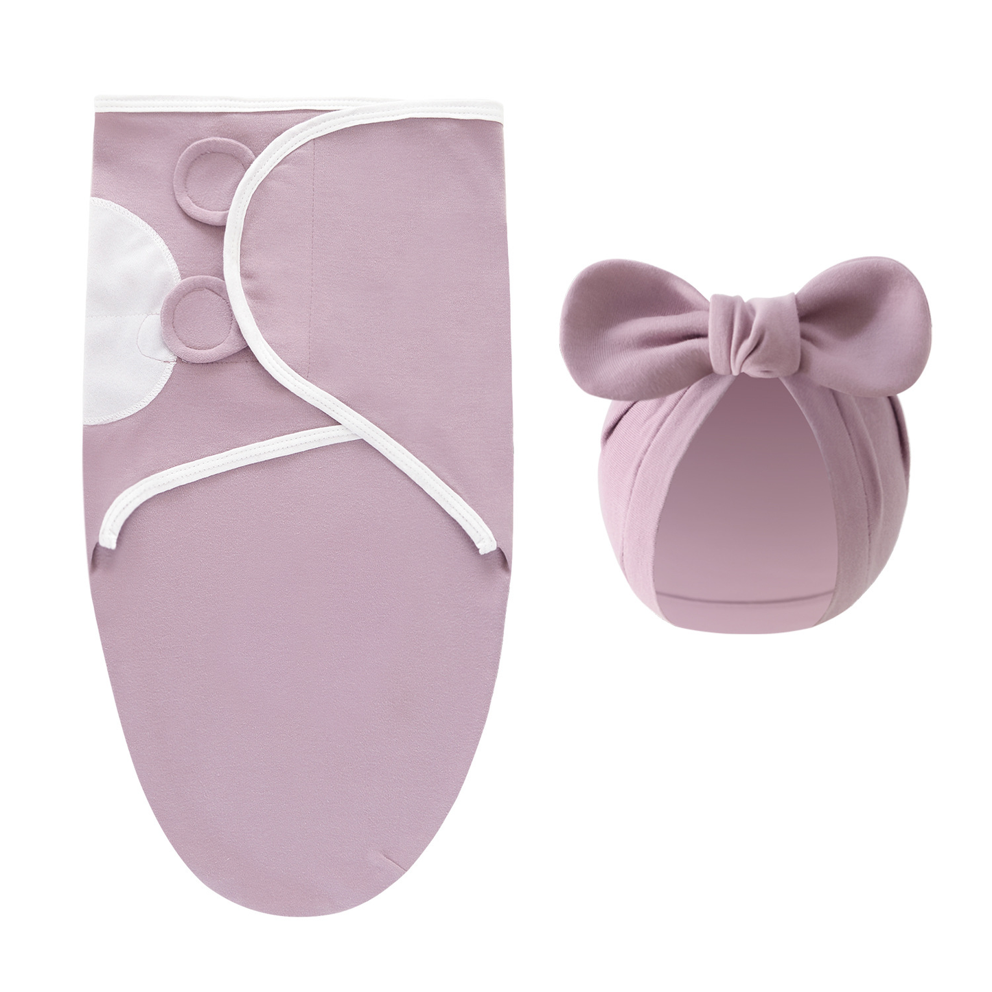 Infant comfort redefined with this soft, adjustable baby swaddle and hat combo