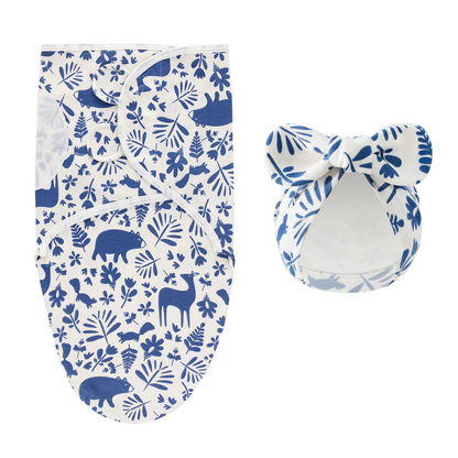Cozy and comfortable unisex baby swaddle blanket & hat set, ideal for newborns