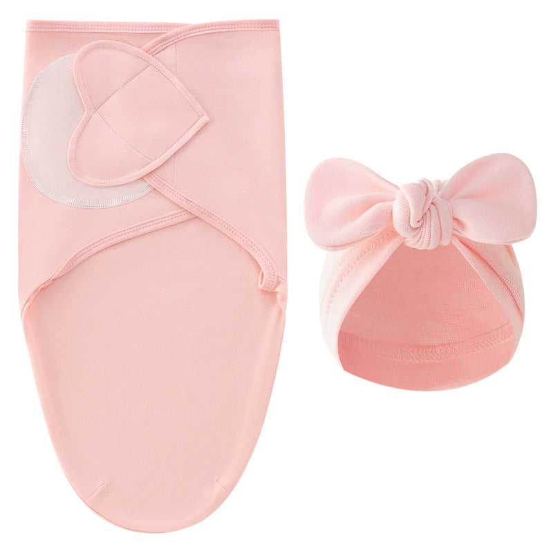 Full view of the luxury baby swaddle blanket and matching hat set, ideal for gifting