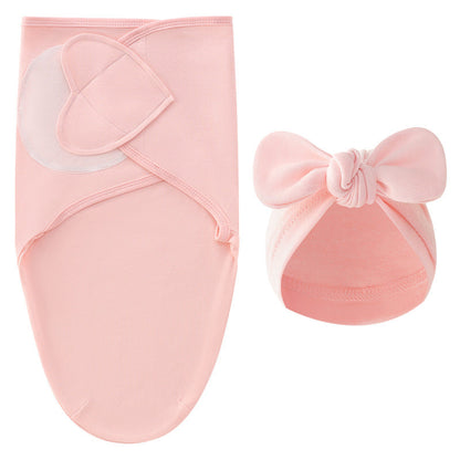 Full view of the luxury baby swaddle blanket and matching hat set, ideal for gifting