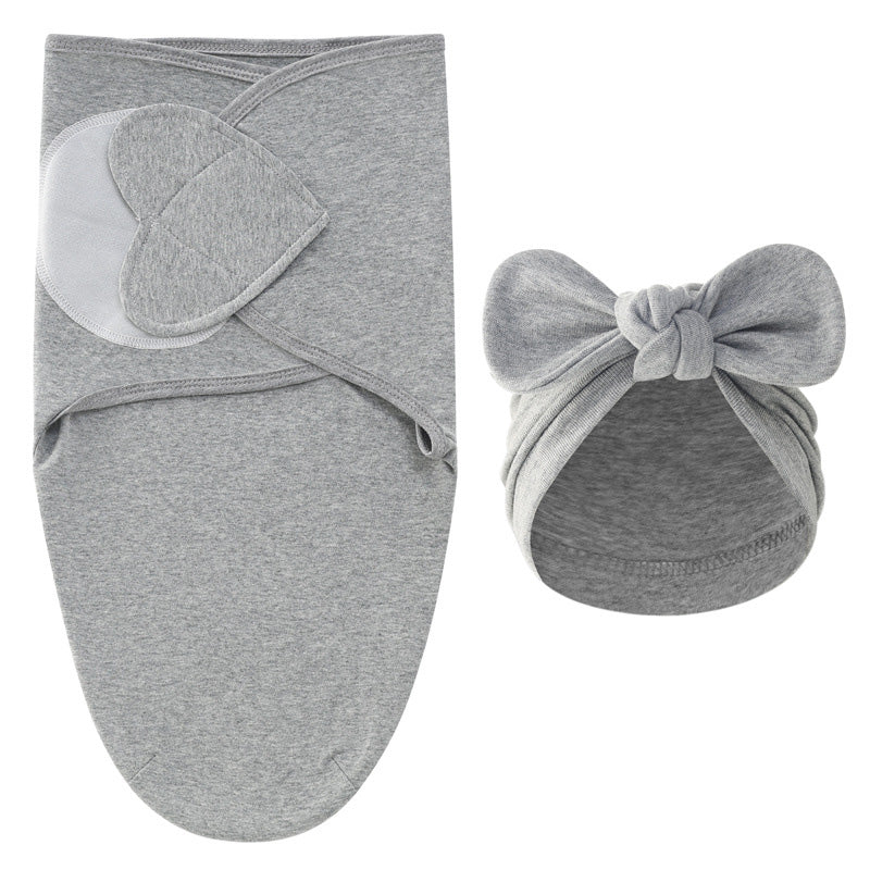 Matching hat detail from the luxury baby swaddle set, ensures a snug fit for infants