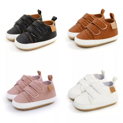 Baby sneakers non-slip, with easy on-off hook and loop fastening