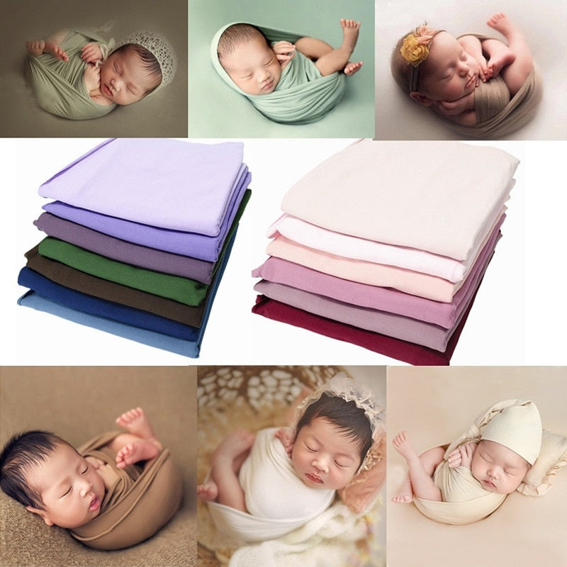 Unisex baby photo shoot wrap blanket, soft cotton blend for newborn swaddling and comfort