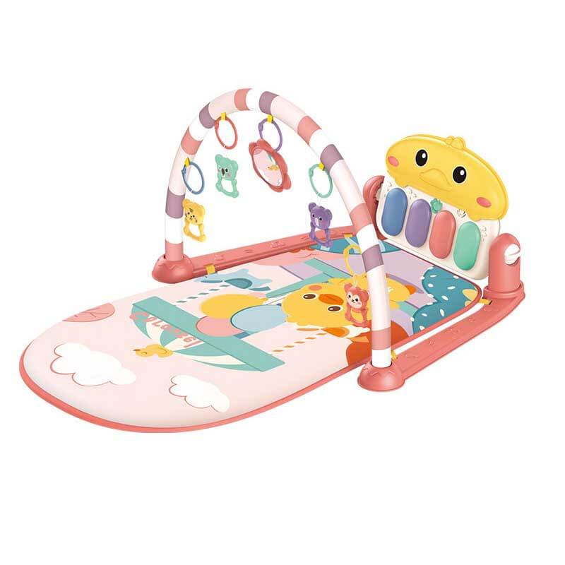 Unisex musical baby play mat with piano, perfect for tummy time and encouraging reaching and kicking.