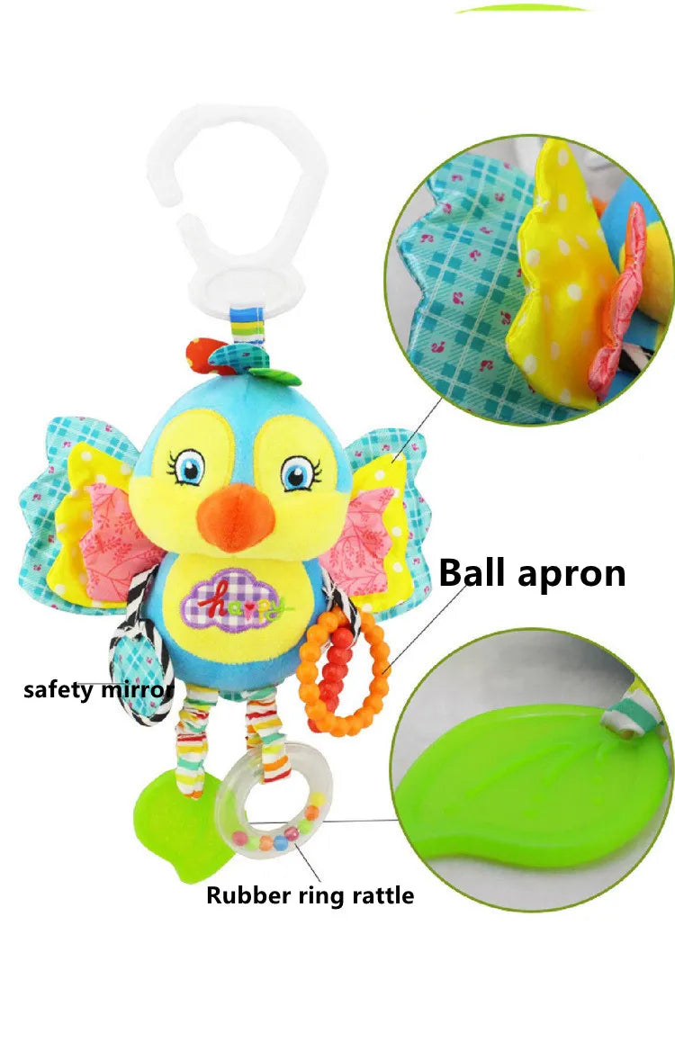 Giraffe plush rattle for babies, a developmental and comforting stuffed animal for infants