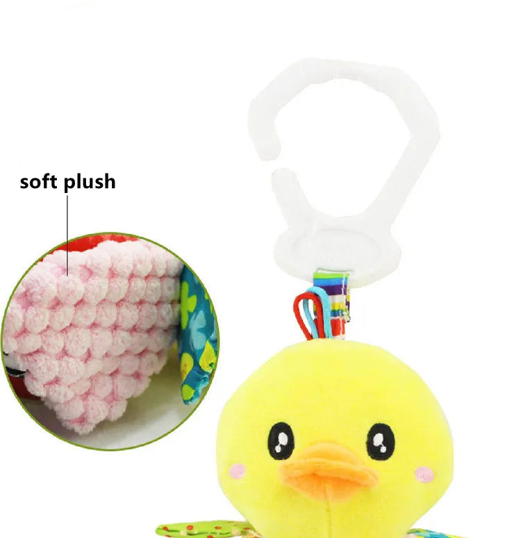 Monkey plush baby rattle, engaging sensory toy, ideal learning gift for newborns