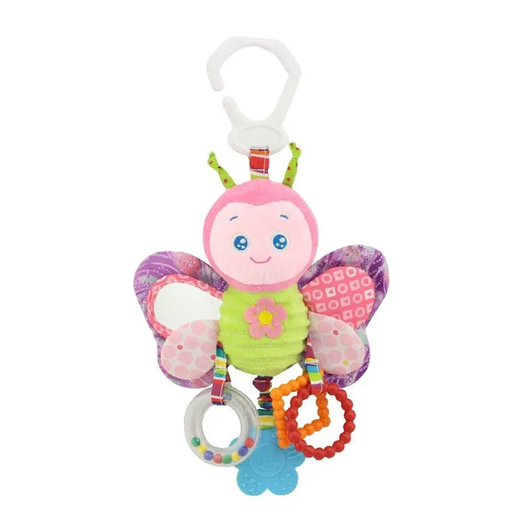 Assorted animal plush rattles, sensory newborn toys, perfect baby gift set for infants