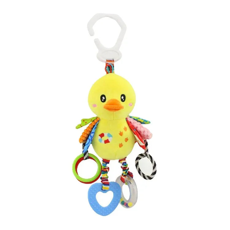 Playful baby sheep plush rattle, soft newborn toy and stuffed animal for cuddling