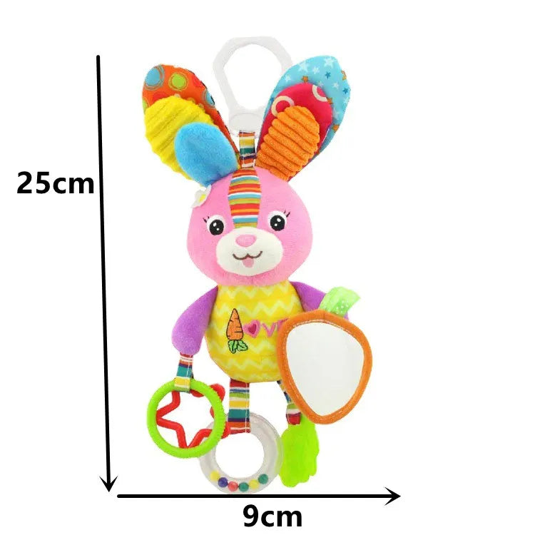 Interactive baby cow plush rattle, sensory developmental infant toy, 0-12 months fun
