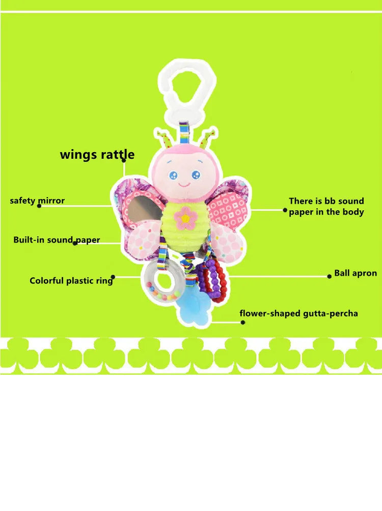 Unisex baby monkey plush rattle, engaging newborn toy and stuffed animal, perfect baby gift