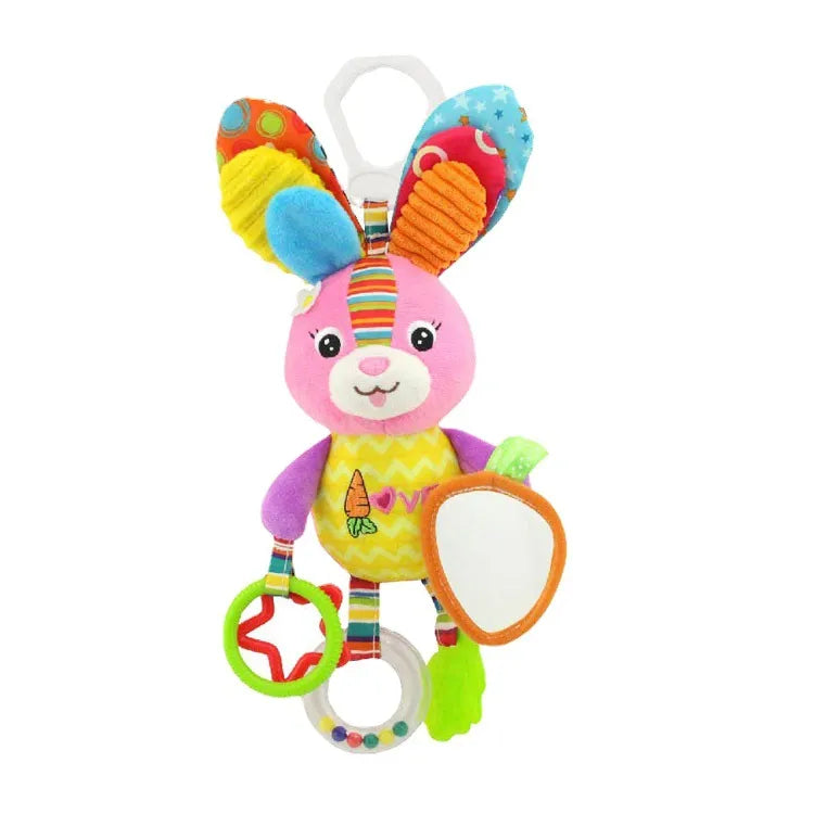 Textured baby zebra plush rattle toy, ideal infant developmental toy for tactile exploration