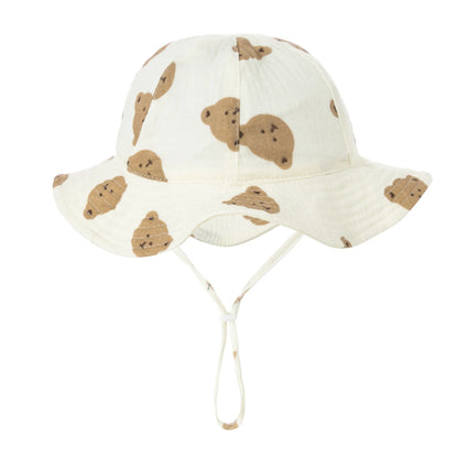 Unisex baby fashion hat, breathable cotton bucket style with a bold graphic print, ages 3-12 months
