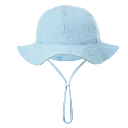 Unisex baby printed cotton hat in a sweet polka dot pattern, 3-12 months, provides shade for little ones