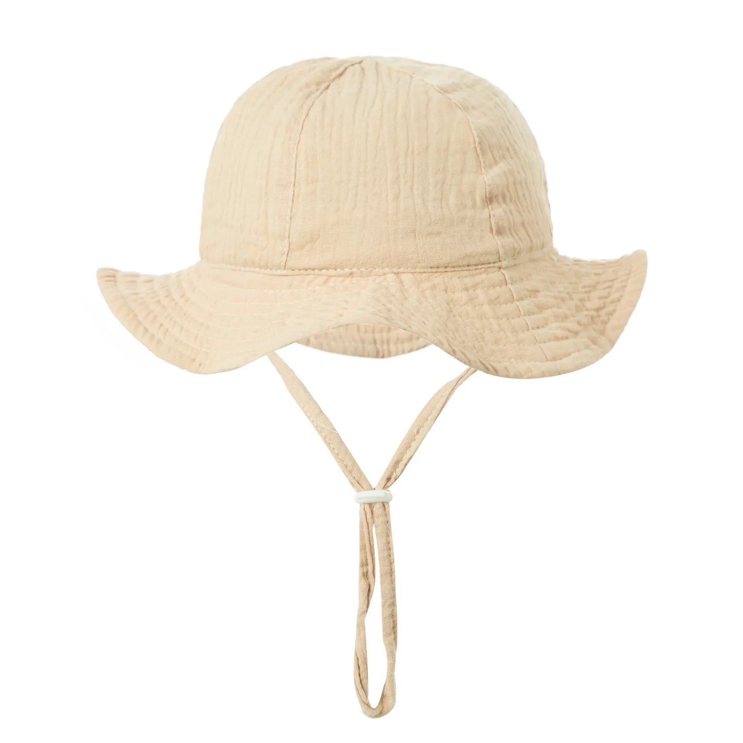 Unisex infant sun hat, 100% cotton bucket style in a soft pastel print, excellent baby accessories