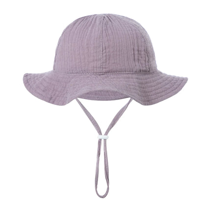 Unisex baby printed hat, comfortable cotton bucket hat with a cloud and rainbow design, infant fashion