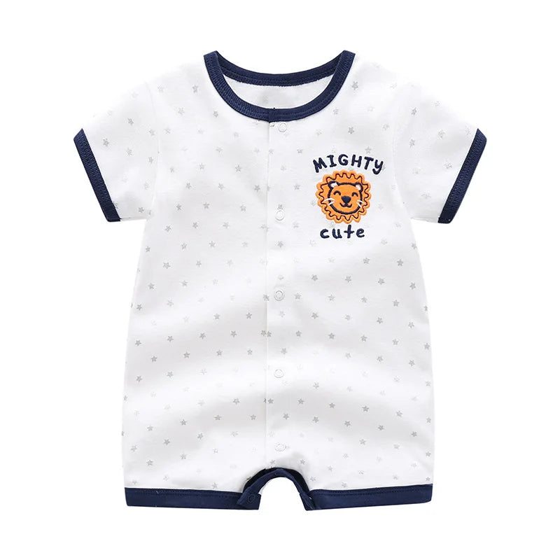 Striped 100% cotton unisex baby romper, soft infant jumpsuit, comfortable baby boy outfit