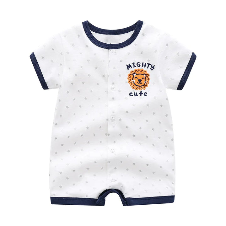 Striped 100% cotton unisex baby romper, soft infant jumpsuit, comfortable baby boy outfit