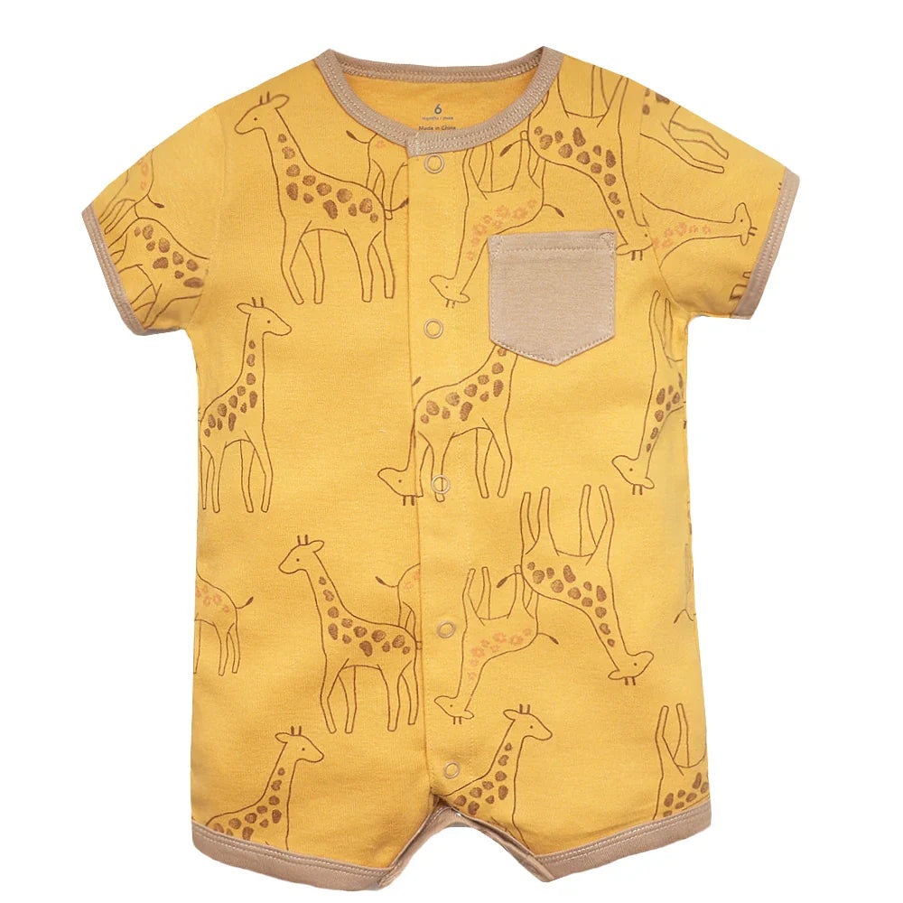 Polka dot 100% cotton infant jumpsuit, unisex baby romper, short sleeve baby girl outfit