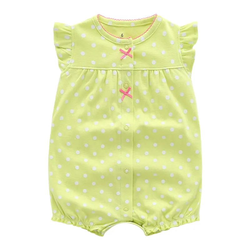 White unisex 100% cotton baby romper, short sleeve infant jumpsuit, ideal baby gifts