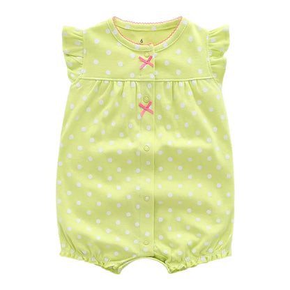 Soft 100% cotton unisex baby romper, light blue infant jumpsuit, comfortable babywear