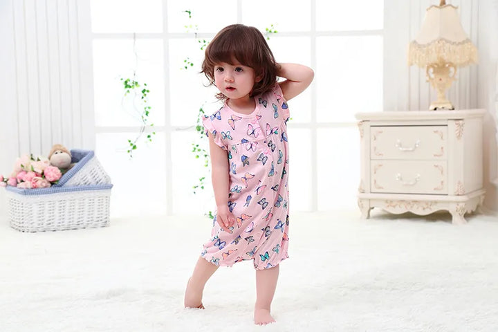 Light blue 100% cotton infant jumpsuit, unisex baby romper with playful animal graphic