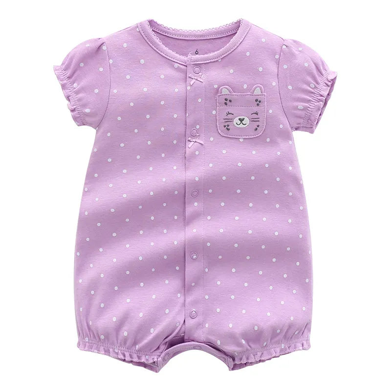 Unisex baby romper, grey 100% cotton infant jumpsuit with snap closures, newborn essential