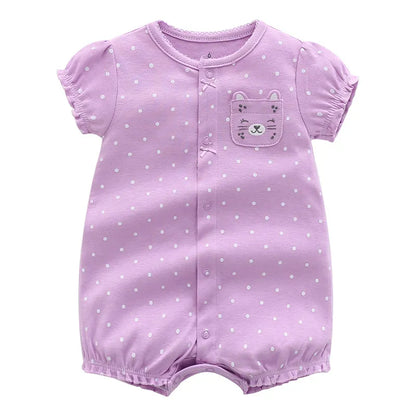 Unisex baby romper, grey 100% cotton infant jumpsuit with snap closures, newborn essential