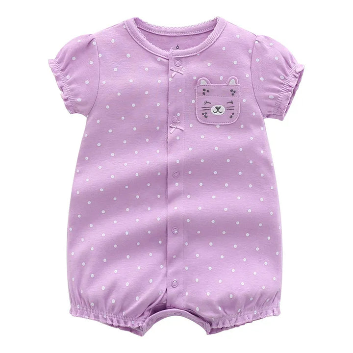 Unisex baby romper, grey 100% cotton infant jumpsuit with snap closures, newborn essential