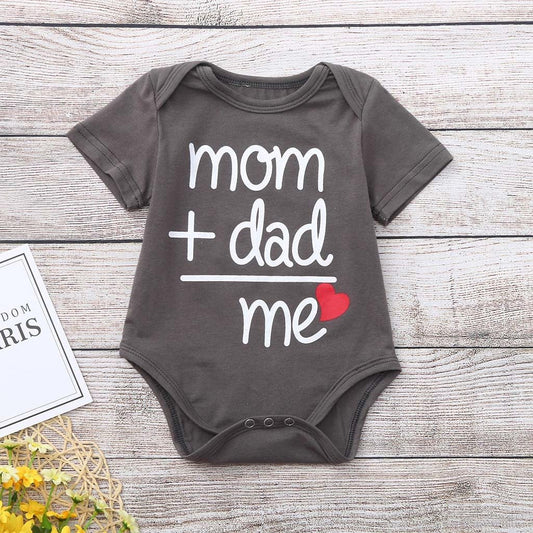 Unisex baby romper, cotton blend, short sleeve, with cute print for summer. Easy changing.
