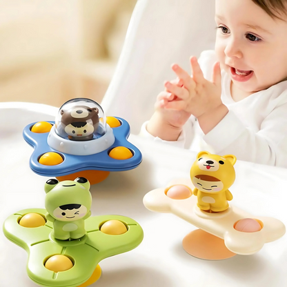 Unisex baby sensory spinning suction cup toy for infant development