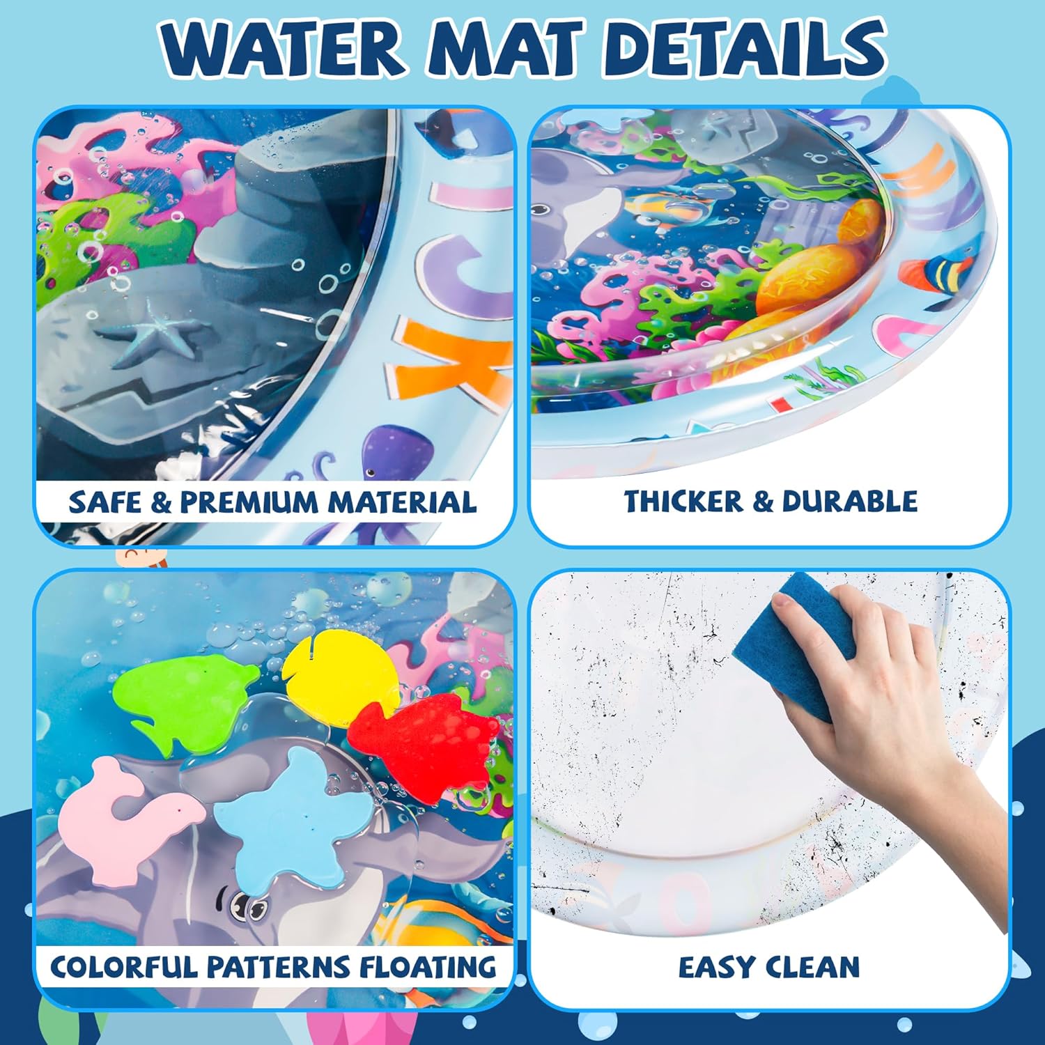 Unisex baby activity mat featuring a water-filled core for engaging sensory exploration