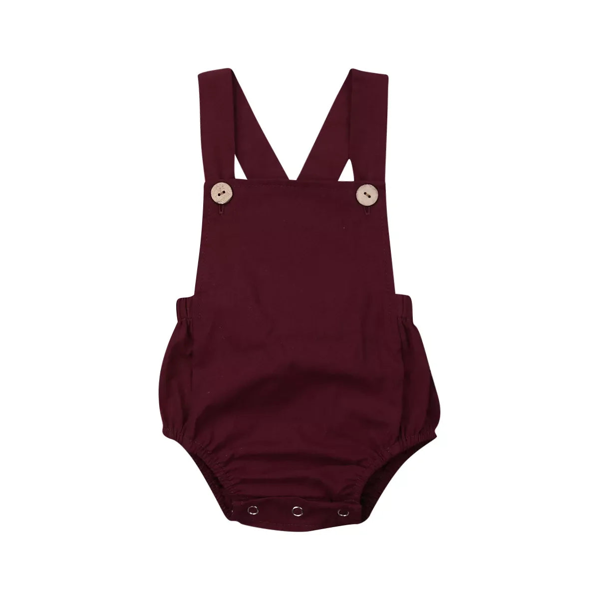 Unisex baby sleeveless romper with practical front snap buttons for easy dressing