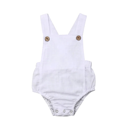 Soft cotton sleeveless romper, perfect as a layering piece or stand-alone outfit